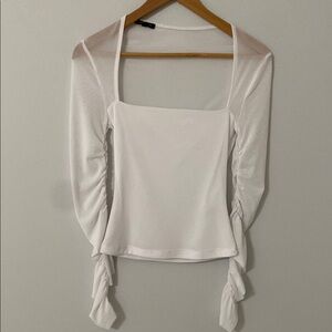 ‼️Dynamite: Elegant White Ruched Women's Top